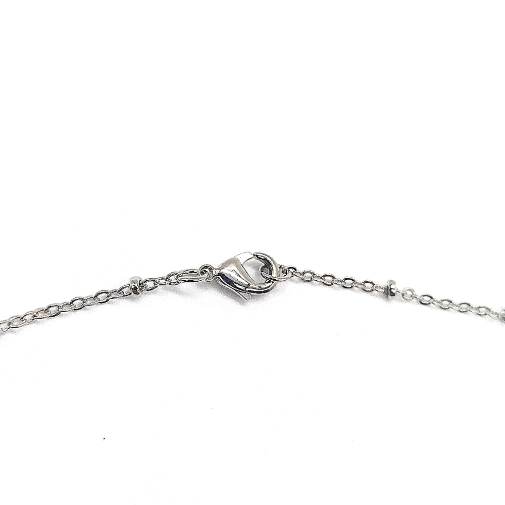 Teardrop Tassel Pendant Layered Station Necklace Made w/ Swarovski Crystals - Picture 5 of 6